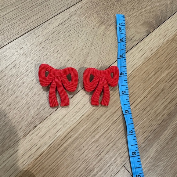 Anthropologie Red Bow Earrings - Picture 1 of 2